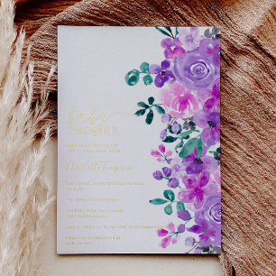 Romantic purple flowers lavender baby shower