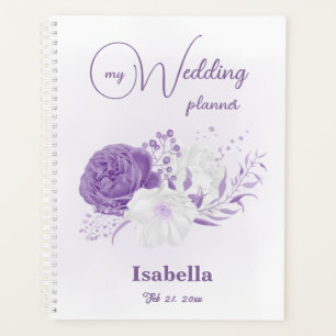 Romantic purple flowers wedding planner
