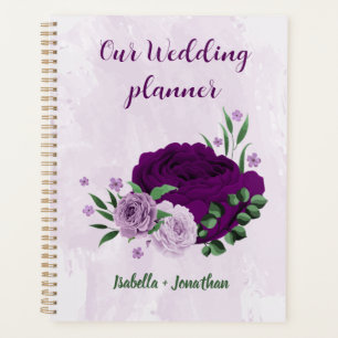Romantic purple flowers wedding planner