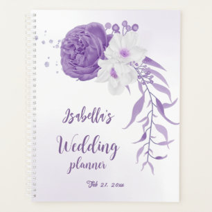 Romantic purple flowers wedding planner