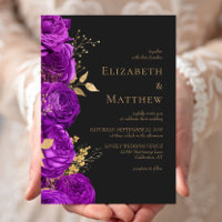 Romantic Purple Gold Dark Floral Wedding