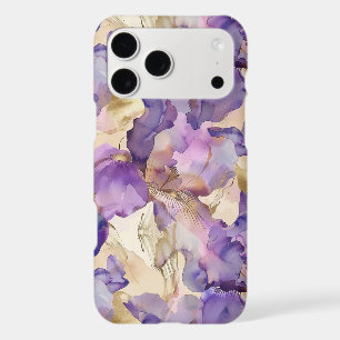 Romantic Purple Gold Iris Floral 