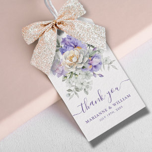 Romantic Purple Iris Floral Wedding Favour Gift Tags
