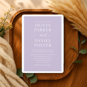 Romantic Purple Lavender Elegant Wedding Invitation