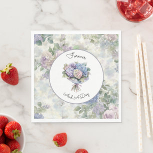 Romantic Purple Lavender Floral Wedding Napkin