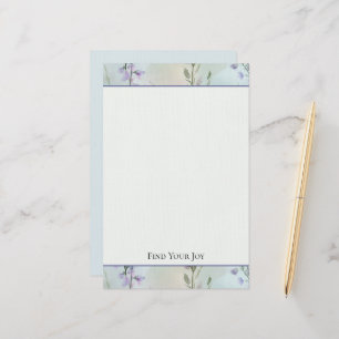 Romantic Purple Lavender Flowers Stationery