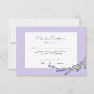 Romantic Purple Lavender RSVP Card