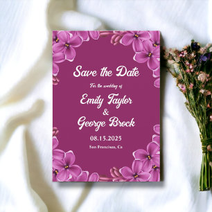 Romantic Purple Orchid Roses Summer Floral Wedding Save The Date