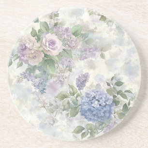 Romantic Purple Pink Flowers Coaster