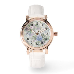 Romantic Purple Pink Flowers Watch