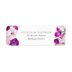 Romantic Purple Plum Blush Wedding Return Address
