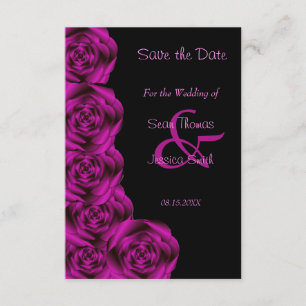 Romantic Purple Rose Black Save The Date