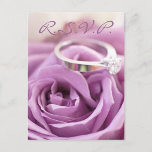 romantic purple rose floral bridal shower invitation postcard