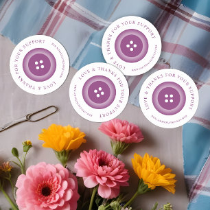 Romantic Purple Shades Button Love & Thanks Classic Round Sticker