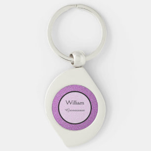 Romantic Purple Sparkles Wedding Favour Key Ring