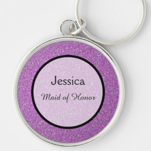 Romantic Purple Sparkles Wedding Favour Key Ring