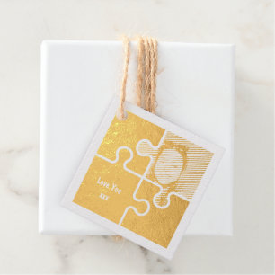 Romantic Puzzle Pieces Love You Custom Favour Tags