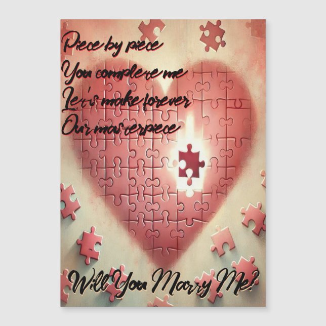 Romantic Puzzle Proposal Magnet (Front)