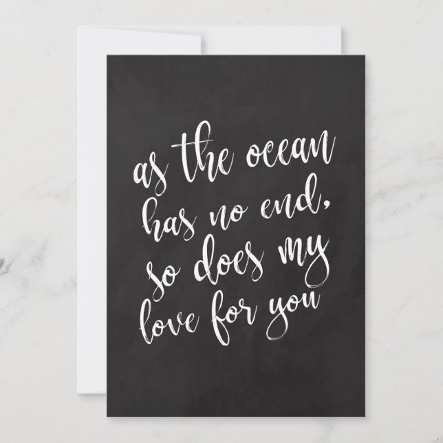Romantic quote affordable chalkboard wedding sign (Front)