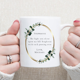 Romantic Quote Eucalyptus Gold Coffee Mug