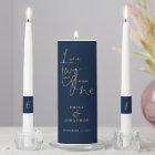 Romantic Quote Names Date Initials Navy Blue Gold