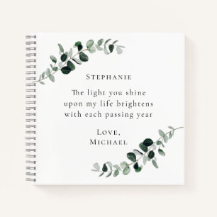 Romantic Quote Personalised Eucalyptus Notebook