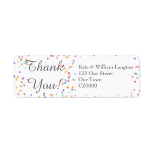 Romantic Rainbow Confetti Script Thank You