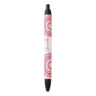 Romantic Rainbow Sweeping Hearts Valentines Day Black Ink Pen