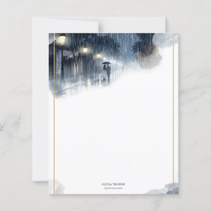 Romantic Rainy Night – Elegant Stationery Paper