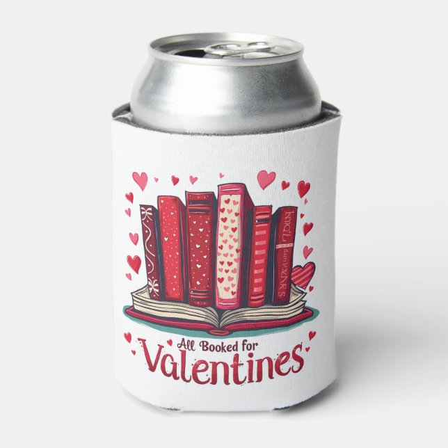 Romantic Reading Vibes Cozy Valentine Gift Can Cooler (Can Front)