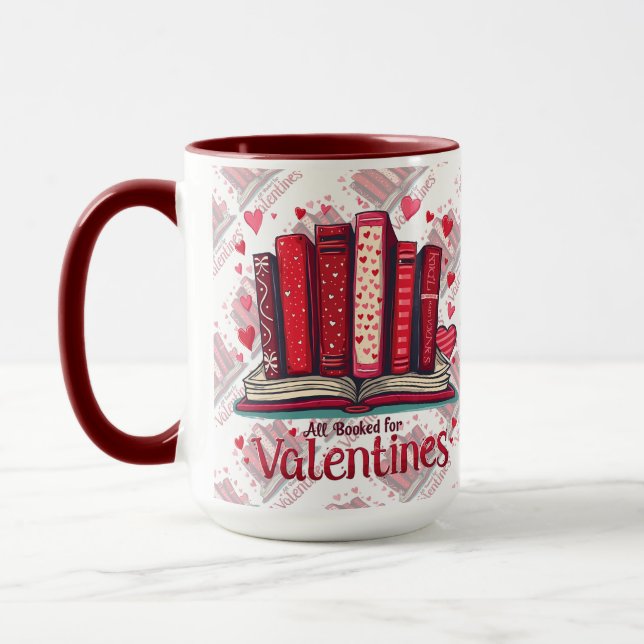 Romantic Reading Vibes Cozy Valentine Gift Mug (Left)