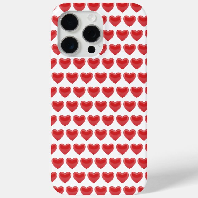 Romantic Red 3D Heart Pattern Classic Valentine's  Case-Mate iPhone Case (Back)