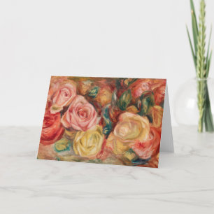Romantic red and pink roses Pierre Auguste Renoir Card