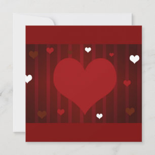 Romantic Red and White Love Me Heart Valentine Invitation