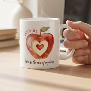 Romantic Red Apple Heart Valentine's Day Coffee Mug