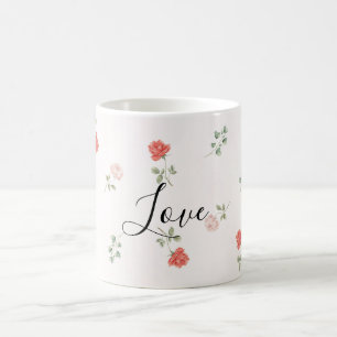 Romantic Red Blush Pink Roses Love Coffee Mug