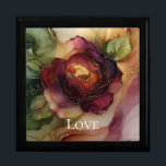 Romantic Red Burgundy Rose Gold Floral  Gift Box<br><div class="desc">Romantic Rose Red Burgundy Gold Floral personalised wedding or bridal shower</div>
