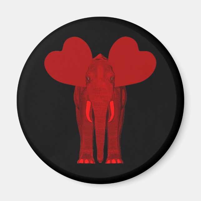 Romantic Red Elephant Magnet (Front)
