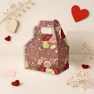 Romantic Red Floral Valentine Favour Box
