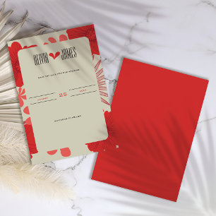 Romantic Red Floral Wedding Save The Date