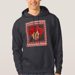 Romantic Red Flower Heart Design 4 Special Moments Hoodie