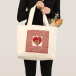 Romantic Red Flower Heart Design 4 Special Moments Large Tote Bag<br><div class="desc">Romantic Red Flower Heart Design for Special Moments. Make every kitchen moment romantic and artistic with this Lovely Red Flower Heart Collection. Whether you're sipping coffee from a floral heart mug, baking with a stylish apron, or decorating your dining space with heart-themed coasters, this collection adds a touch of love...</div>