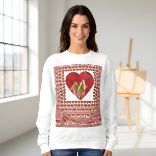 Romantic Red Flower Heart Design 4 Special Moments Sweatshirt
