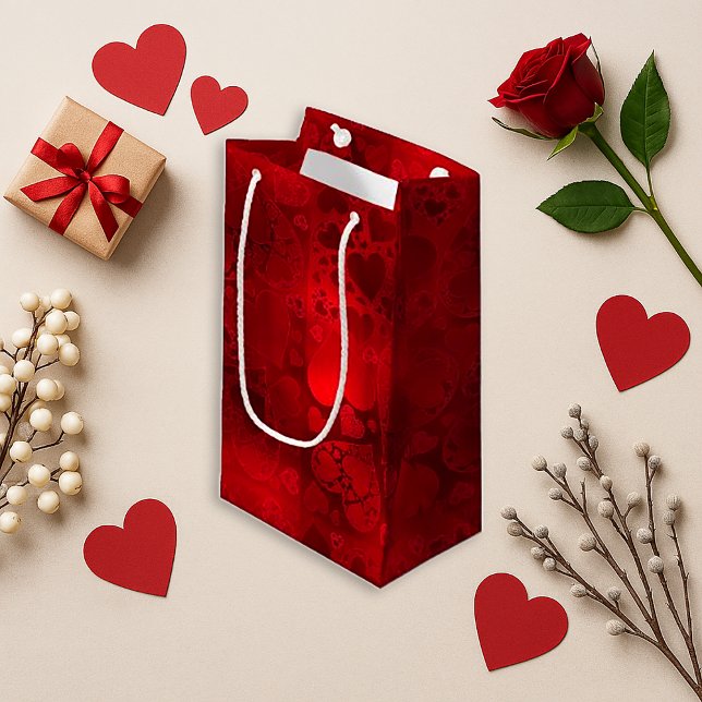 Romantic Red Graphic Heart Pattern Design Small Gift Bag (Creator Uploaded)