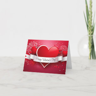 Romantic red heart "Happy Valentine's Day" Holiday Card