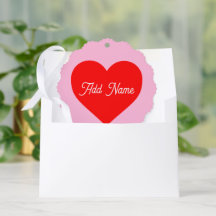 Romantic Red Heart Pastel Pink Personalised