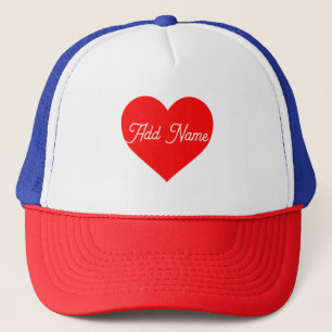 Romantic Red Heart Personalised Trucker Hat