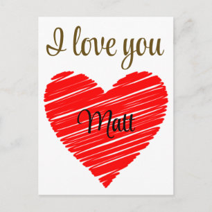 Romantic red heart postcard