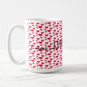 Romantic red heart-shaped pattern coffee mug