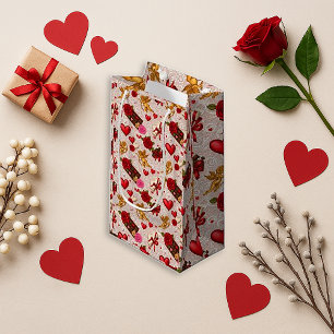 Romantic Red Heart Valentine Small Gift Bag